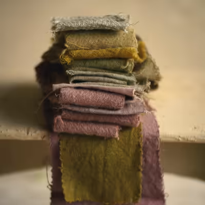 tissus de coton, lin, laine ou soie teints naturellement avec de la rudbeckia